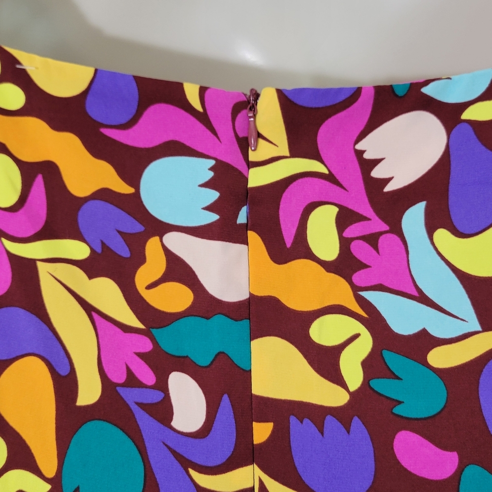 Vibrant Square Neck Balloon Sleeve Dress Plus Size 3x - Picture 5 of 6
